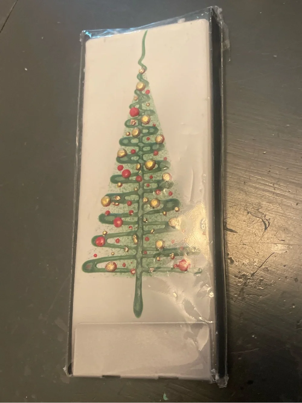 Flatyz Handmade Twin Wick Scentess Dripless Thin Flat Candle w/ Base Christmas